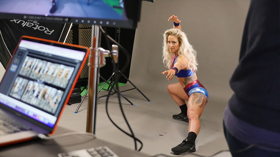 Gladiator Sabre poses in Manchester studio